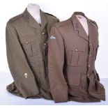 Pair of WW2 British Officers Service Dress Tunics of Airborne Interest, four pocket Royal