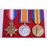 Great War 1914-15 Star Medal Trio Lancashire Fusiliers, the medals were awarded to “1911 PTE C