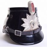 German Berlin City Police Shako, being a large size post war example with aluminium two piece Berlin