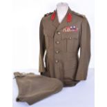 WW2 Brigadier Staff Officers Service Dress Tunic, being four pocket example with red gorget