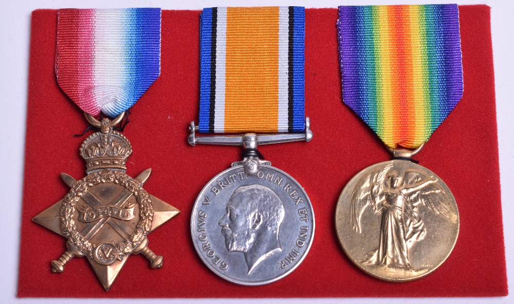 Great War 1914-15 Star Medal Trio North Staffordshire Regiment, the medals were awarded to “17048