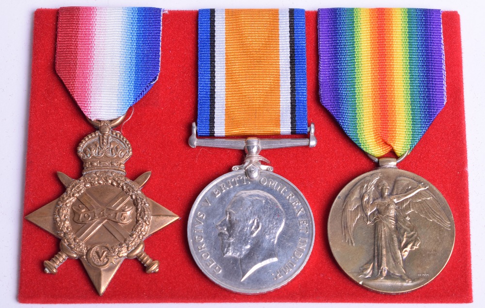 Great War 1914-15 Star Medal Trio Bedfordshire Regiment, the medals were awarded to “12504 PTE A R