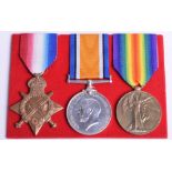 Great War 1914-15 Star Medal Trio Bedfordshire Regiment, the medals were awarded to “12504 PTE A R