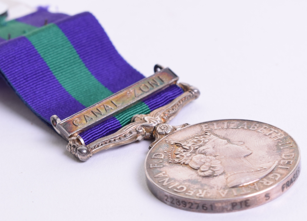 General Service Medal 1962-2007 Single Clasp Canal Zone, Seaforth Highlanders, medal was awarded - Image 3 of 3