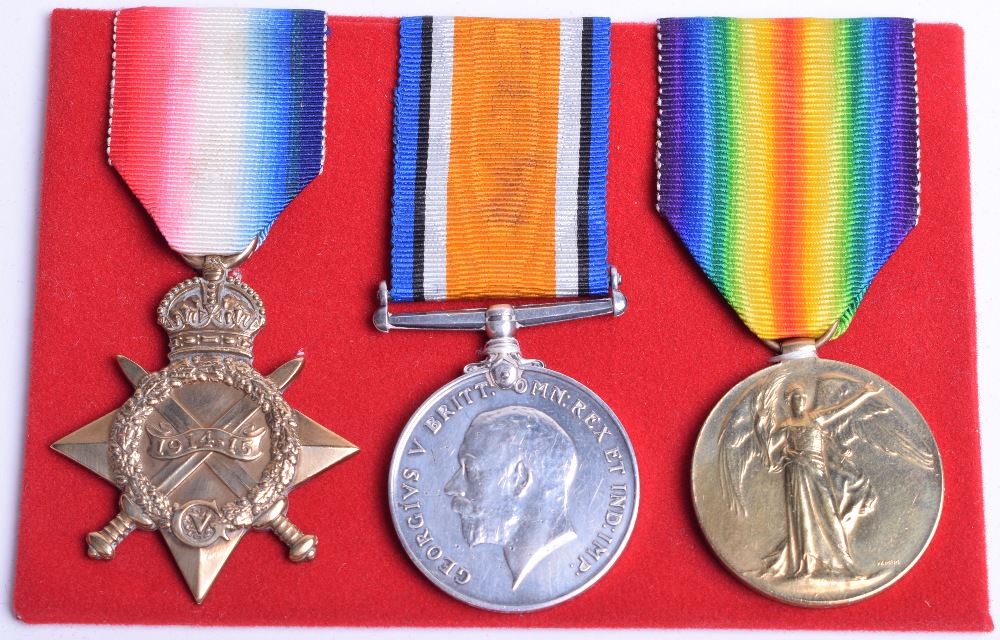 Great War 1914-15 Star Medal Trio Border Regiment, the medals were awarded to “18673 L SJT J