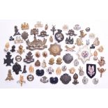 Selection of British Regimental Badges consisting of pair of bronze OSD Duke of Wellingtons West