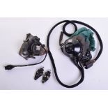 RAF M Type Oxygen Mask complete with fixing straps and plug. Some wear to the rubber. Accompanied by