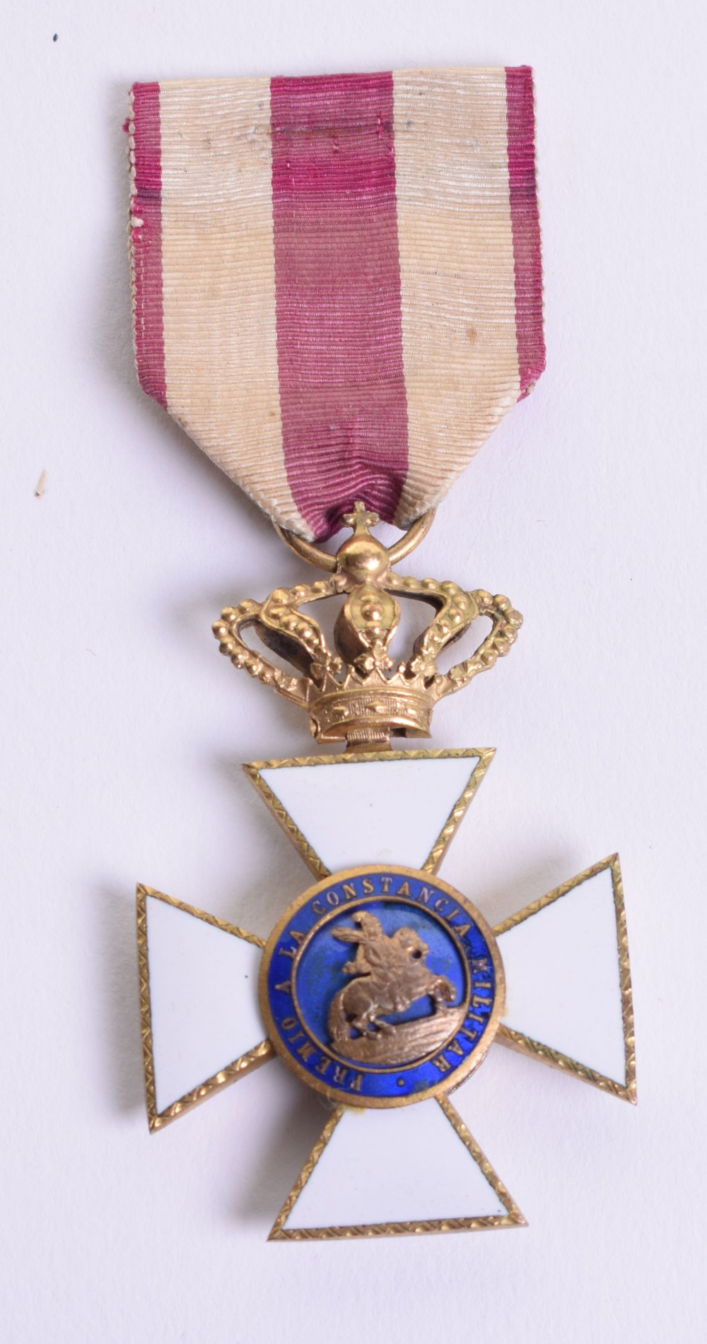 Spanish Royal Military Order of Saint Hermenegildo, with perfect undamaged enamel to the obverse and