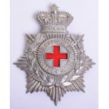 Victorian Volunteer Medical Staff Corps Helmet Plate, white metal eight pointed star surmounted by