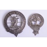 Victorian Scottish Fraser of Lovat Clan Brooch, fine quality silver (not hallmarked) circular brooch