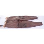 Royal Air Force Irvin Flying Trousers, excellent pair of brown leather with brown wool Interior.
