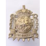 Victorian Queens Westminster Rifles Regiment Pouch Belt Plate, white metal Victorian crowned arms of