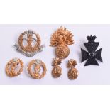 Victorian Royal Fusiliers Cap & Collar Badge Set being other ranks gilt metal set with two lug
