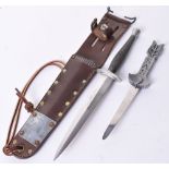 H G Long & Co USMC Raiders Commemorative Stiletto Knife being an exact replica of the WW2 knife