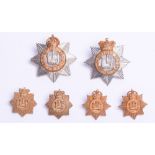 Victorian Devonshire Regiment Cap & Collar Badge Set being an other ranks Victorian crowned cap