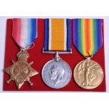 Great War 1914-15 Star Medal Trio Notts & Derby Regiment, the medals were awarded to “18315 PTE H