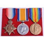 Great War 1914-15 Star Medal Trio South Lancashire Regiment, the medals were awarded to “17838 L CPL