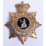 Victorian The Norfolk Regiment Officers Home Service Helmet Plate, gilt metal eight pointed star