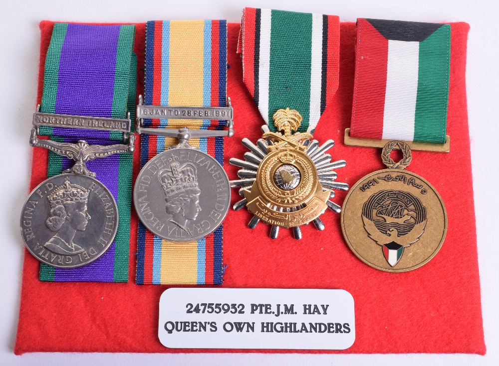 Gulf War Campaign Medal Group of Four, Queens Own Highlanders, group consists of General Service