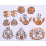 Victorian Loyal North Lancashire Regiment Cap & Collar Badge Set being other ranks issue with two