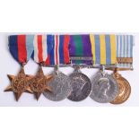WW2, Post War Palestine and Korean War Medal Group of Six, Gordon Highlanders and Royal Electrical &