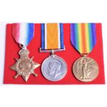 Great War 1914-15 Star Medal Trio Royal Welsh Fusiliers, the medals were awarded to “17214 PTE W
