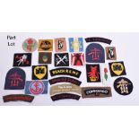 Selection of Reproduction Cloth Insignia, consisting of various shoulder titles and formation