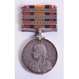 Queens South Africa Medal 1899-1902 Three Clasps, Seaforth Highlanders Mounted Infantry, medal has