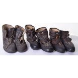 WW2 USAAF Type A6 Flying Boots, brown leather topped boots with black rubber lower section. Interior