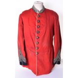 Victorian Brighton Volunteer Rifles Officers Tunic, of scarlet cloth with white piped front and blue