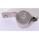 WW2 Royal Air Force Air Ministry Marked Whistle being the Aircrew issue example for use if bailed