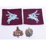 WW2 Airborne Division Pegasus Formation Signs, matched facing pair of embroidered formation signs in