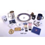 Selection of SAS Commemorative Items including china mugs with SAS decals, glass, coasters, key