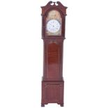 A finely made miniature Georgian style mahogany longcase clock, English probably late Victorian,