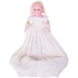 Small wax over composition Motschmann Baby doll, German circa 1850, the shoulder head with