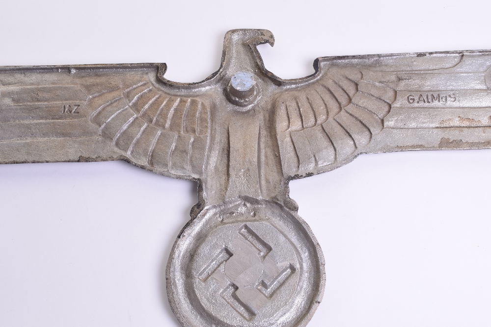 German Third Reich Train Eagle, large cast alloy eagle and swastika as attached to trains used in - Image 3 of 3