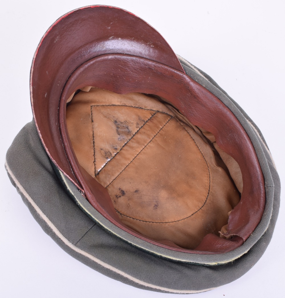 WW2 German Infantry Officers Peaked Cap grey cloth with white piping. Bullion eagle and cockade - Image 2 of 2
