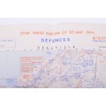 Three Original D-Day maps; ST.PIERRE-DU-MONT; Omaha Beach defences showing Charlie, Dog and Easy