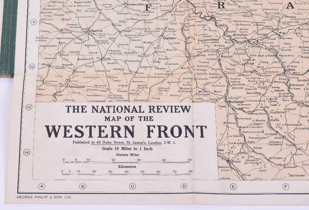 The National Review Map of the Western Front, Very rare original folding linen map of the Western - Image 3 of 3