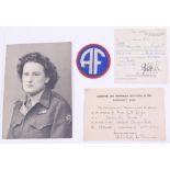 WW2 Husband and Wife Military Paperwork, consisting of official documents and photographs relating