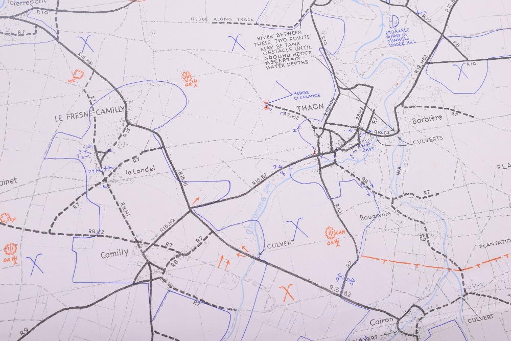 Three Original D-Day maps. HOULGATE, Showing beach defences between Cabourg Les Bains and Villers- - Image 24 of 25