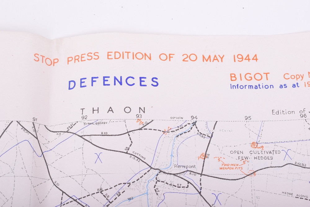 Three Original D-Day maps. HOULGATE, Showing beach defences between Cabourg Les Bains and Villers- - Image 19 of 25