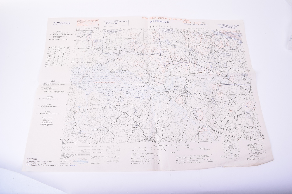 Three Original D-Day maps; STE. MARIE DU MONT, Utah Beach defences extending East to Grandcamp-les- - Image 9 of 12