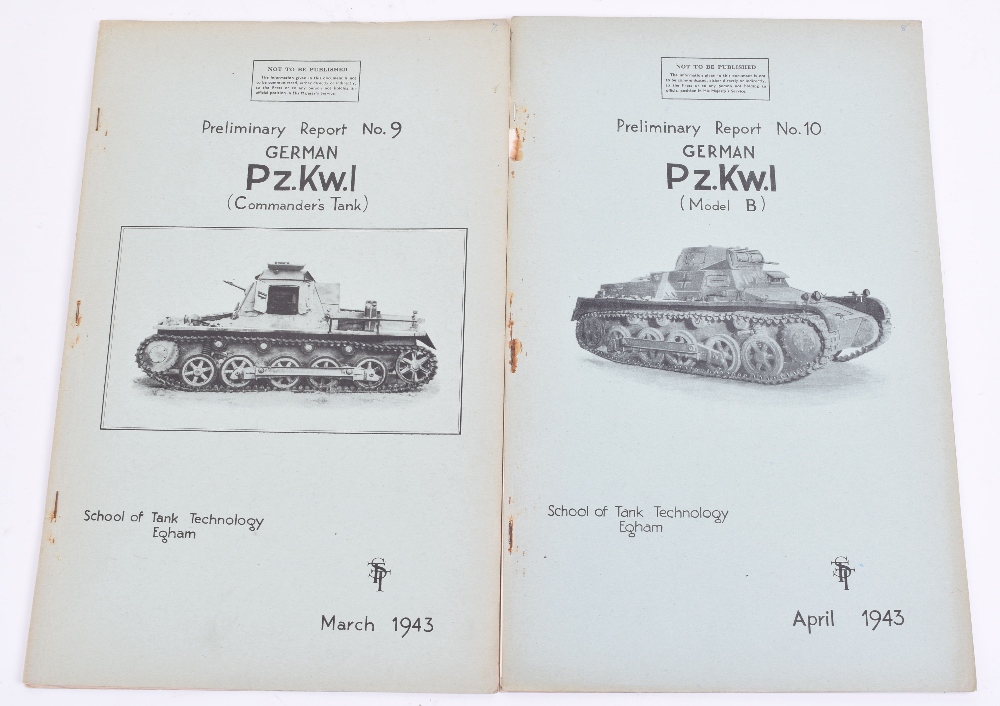 Two original Tank Reports for Pz KwI Model B & Commander's Tank, with plans and photographs.