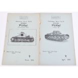 Two original Tank Reports for Pz KwI Model B & Commander's Tank, with plans and photographs.