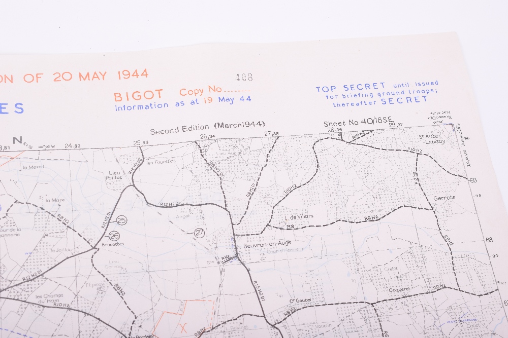 Three Original D-Day maps. HOULGATE, Showing beach defences between Cabourg Les Bains and Villers- - Image 13 of 25