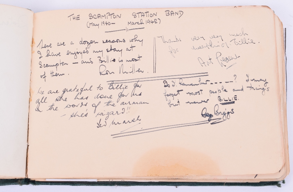 RAF Scampton Autograph Book, containing signatures of various personalities and band that visited - Image 8 of 12