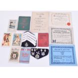 Grouping of Wartime Membership Cards and Certificates of Boys Brigade Interest, the membership cards