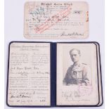 Early Aviation Certificate and Royal Aero Club Permit 1914, Lieut Edgar Ralph Coles, 3rd Dragoon