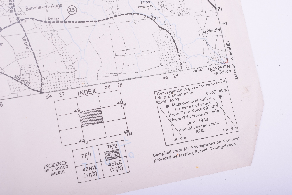 Three Original D-Day maps. HOULGATE, Showing beach defences between Cabourg Les Bains and Villers- - Image 16 of 25